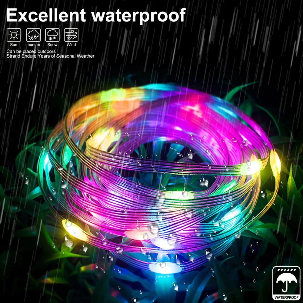 String LED Bluetooth Fairy Lights Dreamcolor RGBIC DIY Party Christmas Tree Lights Wedding Decor Garland USB Lamp 15M/10M/5M