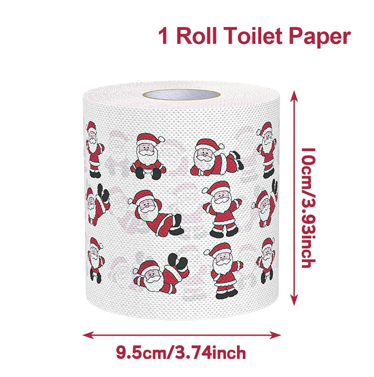 1/5pcs Happy 2026 New Year Christmas Toilet Roll Paper Xmas Tissue Roll Kitchen Home Decoration Holiday Party Supplies