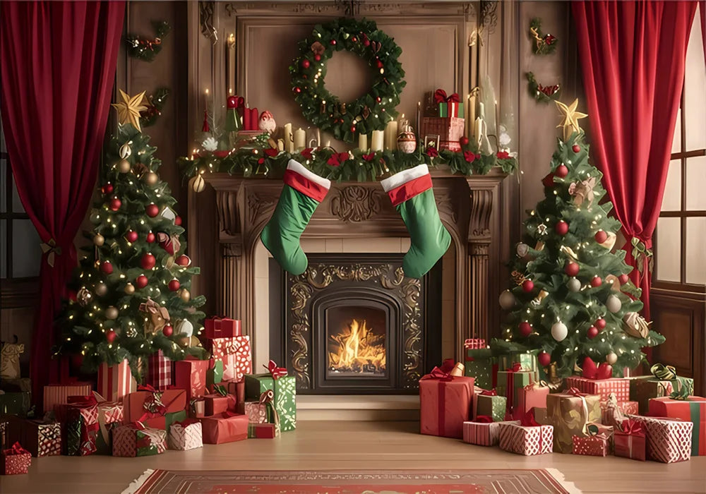 Navidad Decoration Anniversaires Xmas Tree Photography Backdrops Merry Christmas Backgrounds