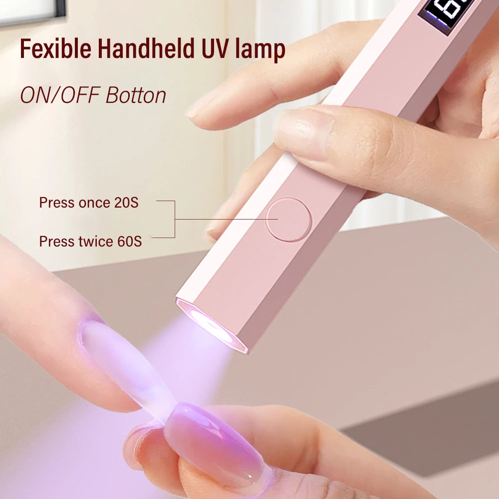 YIKOOLIN UV Light for Gel Nails Mini UV Nail Lamp Professional LED Light for Curing Gel Polish 2 Timing Modes for DIY Home Salon