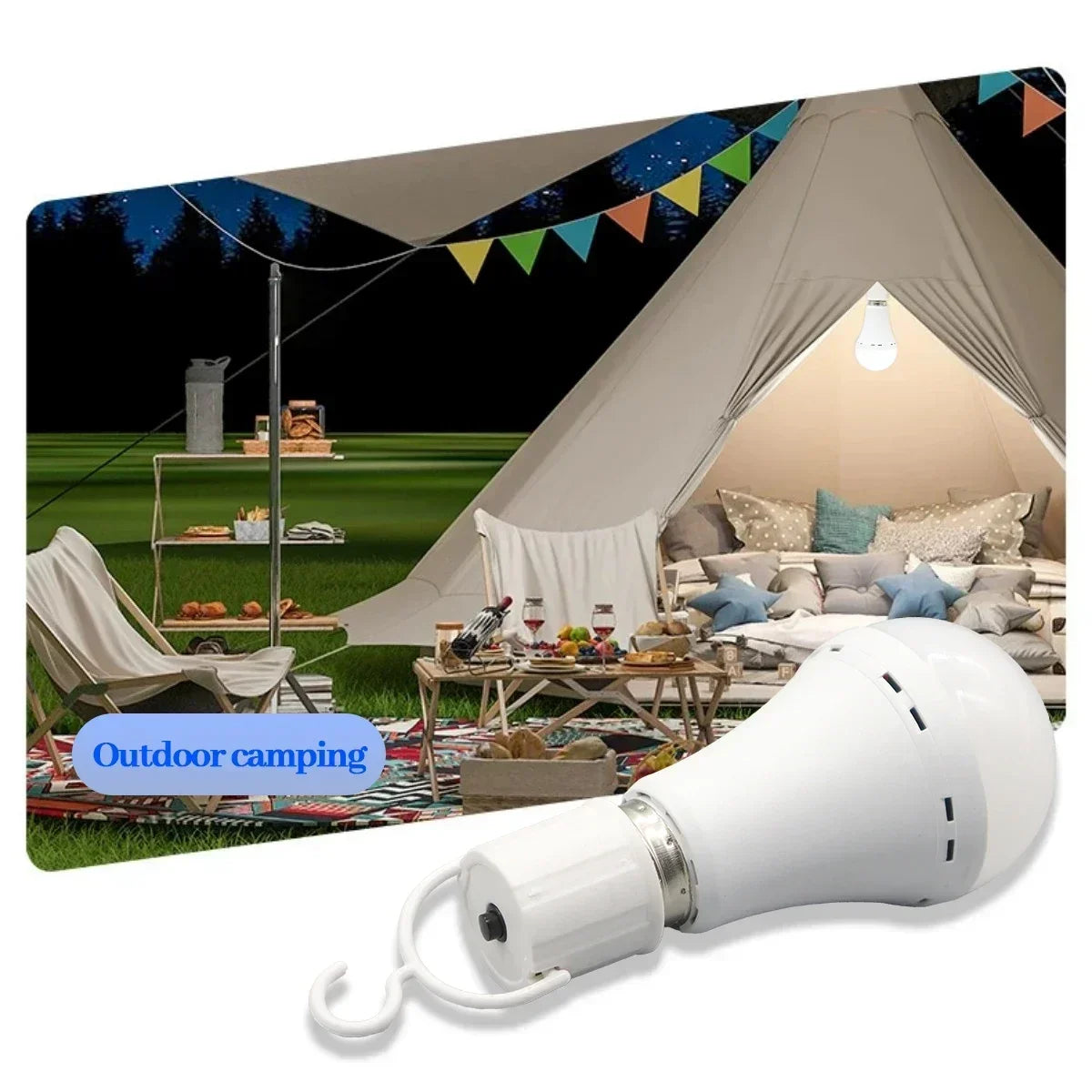 LED Rechargeable Bulb Light E27 7W 1500mAh Emergency Bulb 220V 110V for Home Power Outdoor Camping Failure Porch Garden Lamp