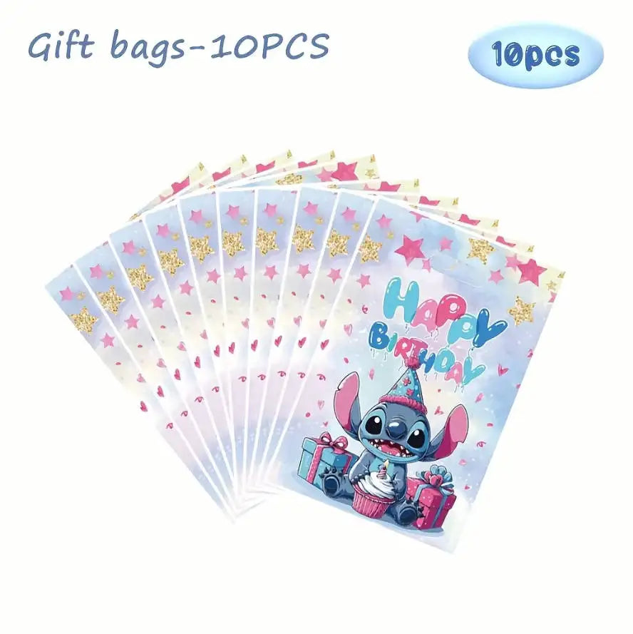 Kawaii Stitch Gift Bags Candy Loot Handbags Kids Birthday Party Supplies Decoration Theme Gift Filled Bag Toys Kids Party Favors