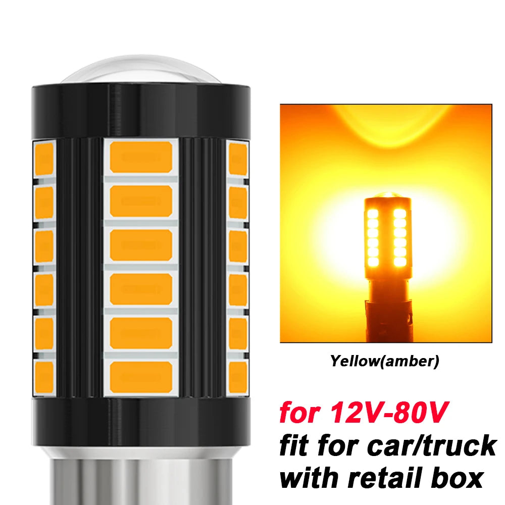 2pcs LED 1156 BA15S P21W 1157 BAU15S PY21W P21/5W BAY15D For Car Truck ATV Light Canbus 5630SMD Turn Signal Lamp DRL Bulb 12V24V