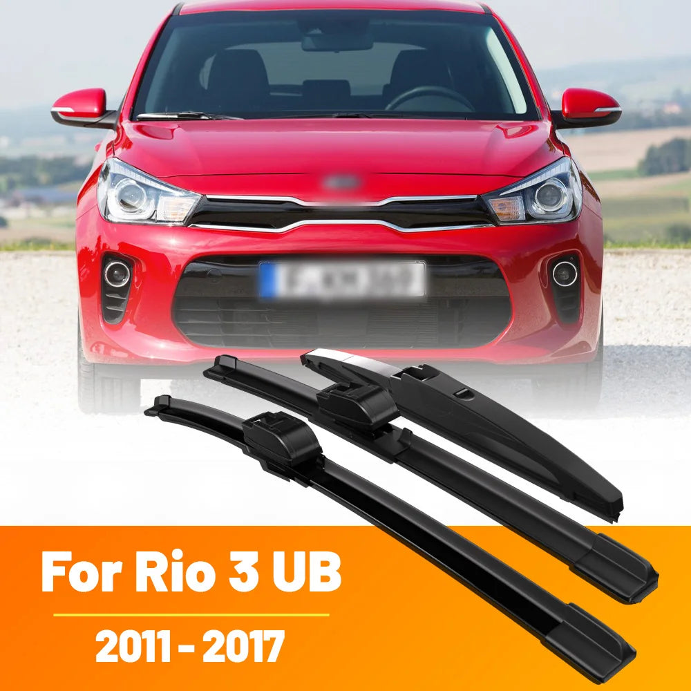 3Pcs Car Wiper For KIA Rio Hatchback Mk3 2011-2017 Front Rear Wiper Blades Brushes Auto Accessories 2013 2014 2015 2016
