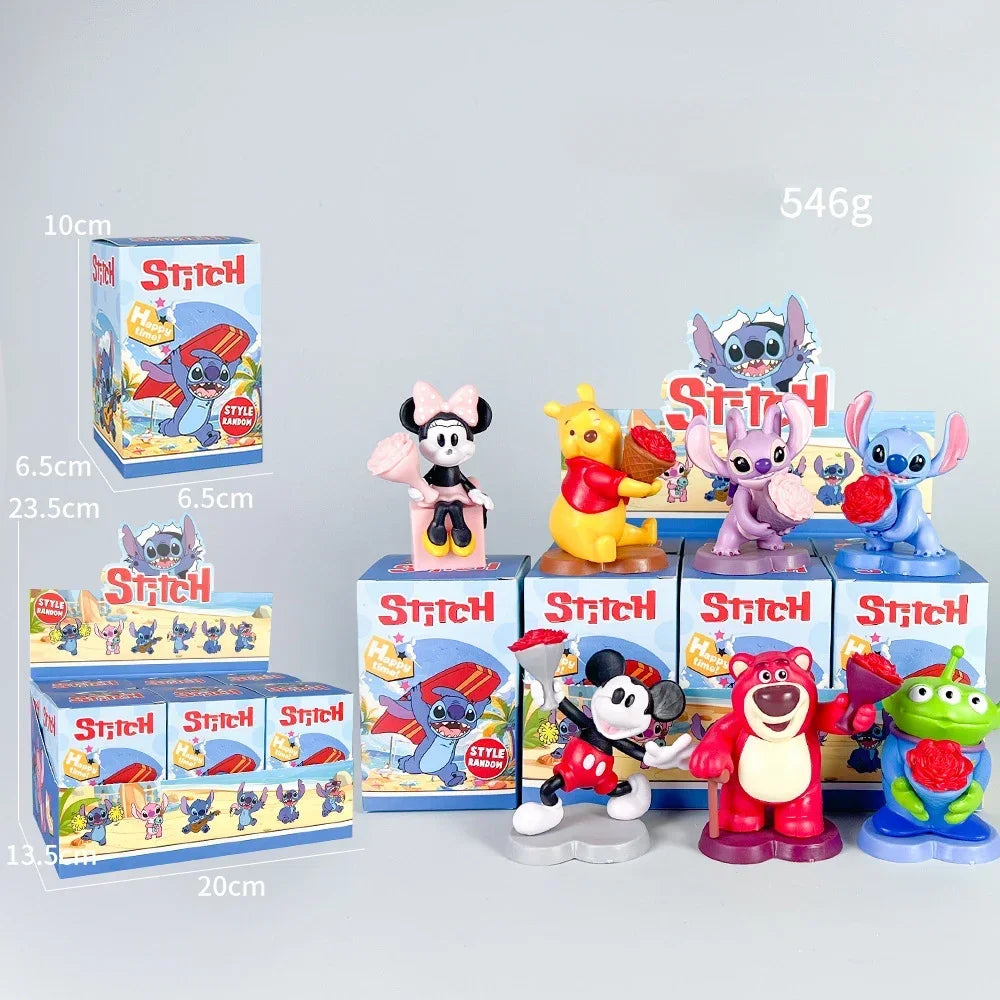 Stitch Swim Series Blind Box Anime Kawaii Trendy Ornament Model Collection Hand Doll Toy Mysterious Christmas Gift