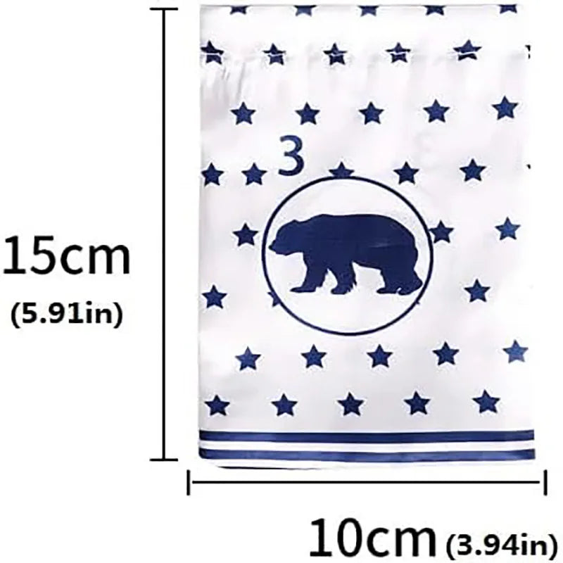 24pcs Christmas Decoration Advent Calendar Gift Bags Kerst Decoratie DIY Paper Stickers Wooden Ornament Xmas Navidad kid Gift