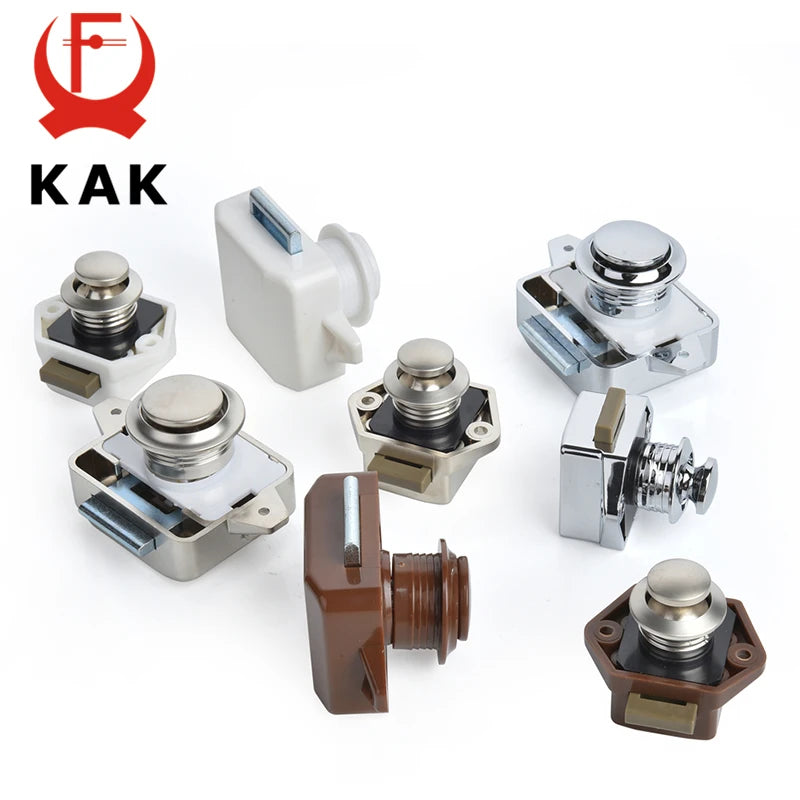 KAK 10pcs Camper Car Push Lock RV Caravan Boat Motor Home Cabinet Drawer Latch Button Locks Furniture Door Lock Hardware