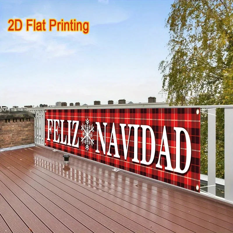 1 Feliz Navidad Christmas banner - Spanish "Merry Christmas" decoration, suitable for holiday party decorations