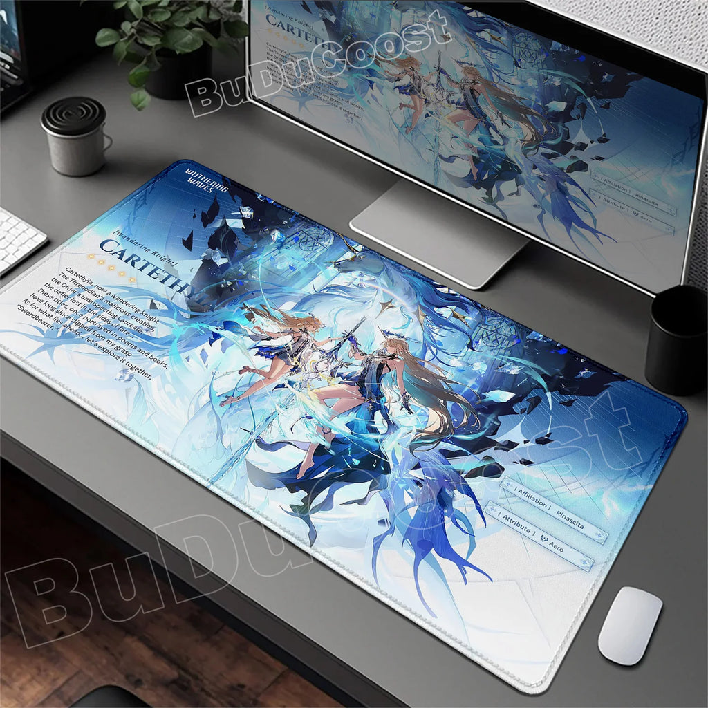 Wuthering Waves Character Illustration Mouse Pad Changli Carlotta Augusta Luno Mousepad Gaming Large Computer Non-slip Desk Mats