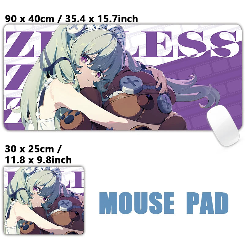 ZZZ Gaming Hoshimi Miyabi Mouse Pad Evelyn Yuzuha Anby Ellen Zenless Zone Zero Keyboard Desk Mats XXL Anime Girls Mousepad