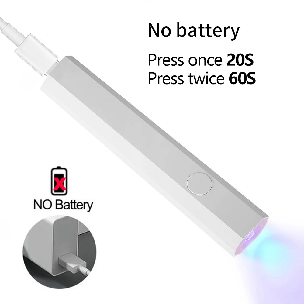 YIKOOLIN UV Light for Gel Nails Mini UV Nail Lamp Professional LED Light for Curing Gel Polish 2 Timing Modes for DIY Home Salon