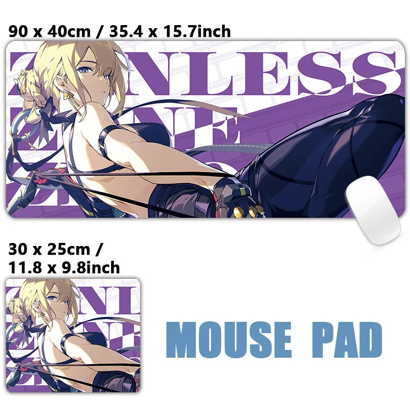 ZZZ Gaming Hoshimi Miyabi Mouse Pad Evelyn Yuzuha Anby Ellen Zenless Zone Zero Keyboard Desk Mats XXL Anime Girls Mousepad