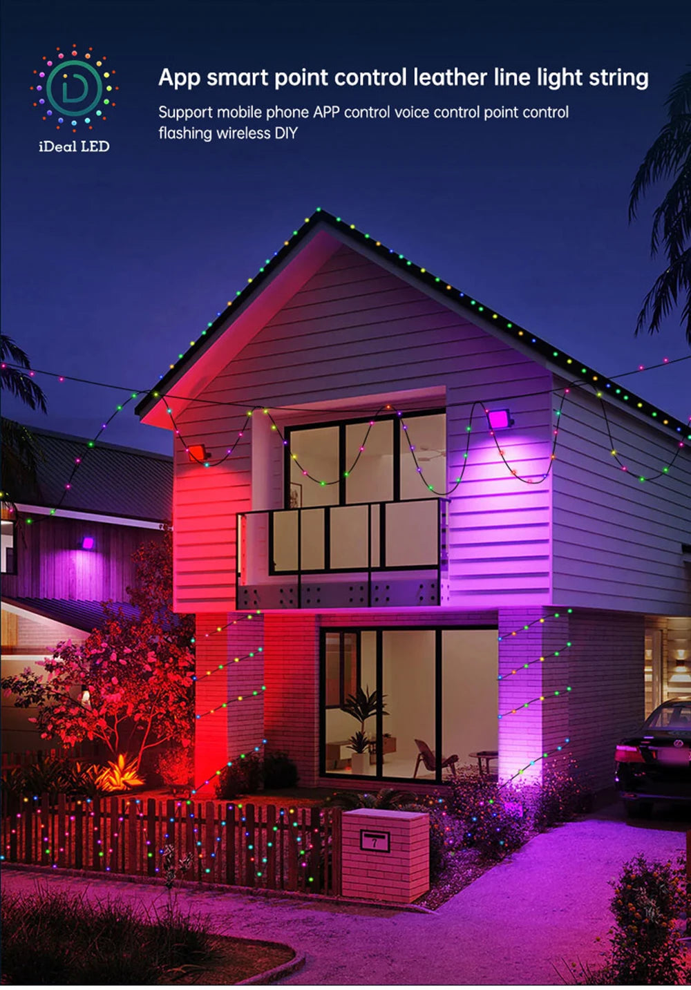 20M RGBIC LED String Bluetooth USB Music Dream Color Light 5V Christmas Birthday Party Garland Decor Fairy Lights Home