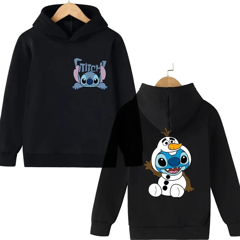 Y2k Anime Stitch Hoodie Children Cartoon Clothes Kid Girl Boy Lilo and Stitch Sweatshirt Manga Hoody Baby Casual Top