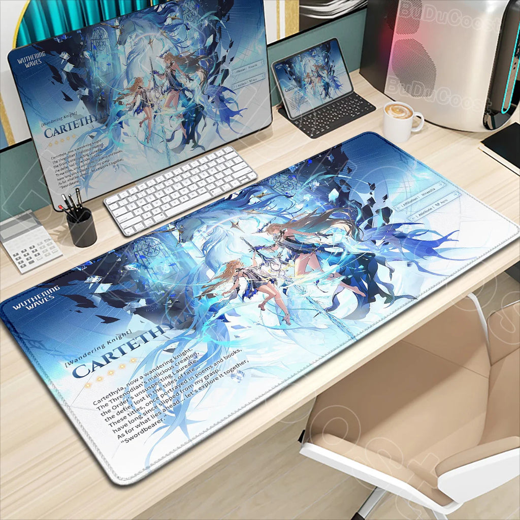 Wuthering Waves Character Illustration Mouse Pad Changli Carlotta Augusta Luno Mousepad Gaming Large Computer Non-slip Desk Mats