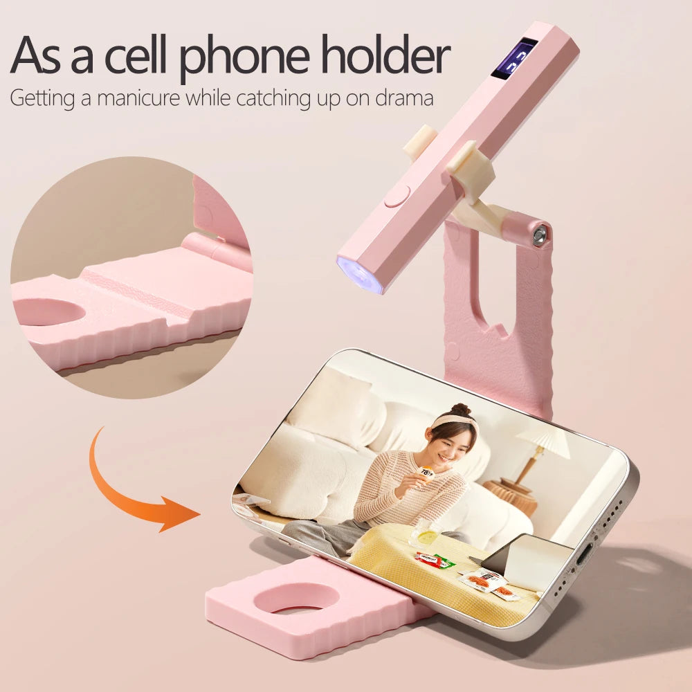 YIKOOLIN UV Light for Gel Nails Mini UV Nail Lamp Professional LED Light for Curing Gel Polish 2 Timing Modes for DIY Home Salon