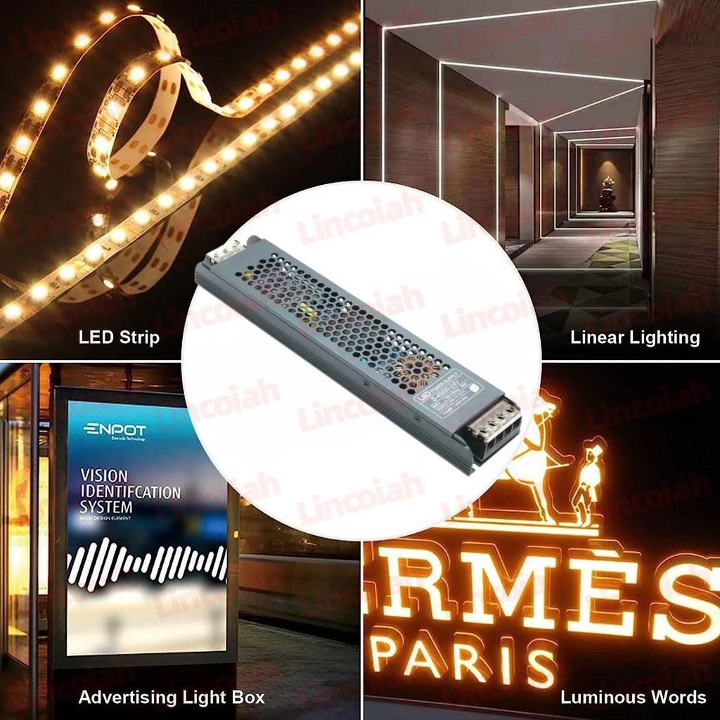 Lighting Transformer DC 12V/24V Power Supply Adapter 5A 12A Ultra thin LED Strip Switch Driver Lamp 60W 100W 150W 200W 300W 400W