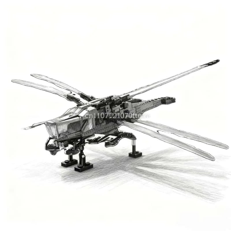 DIY Dune Royal Flapping Wing Aircraft Creative Assembly Building Blocks Helicopter Fighter Children Boy Toy Birthday