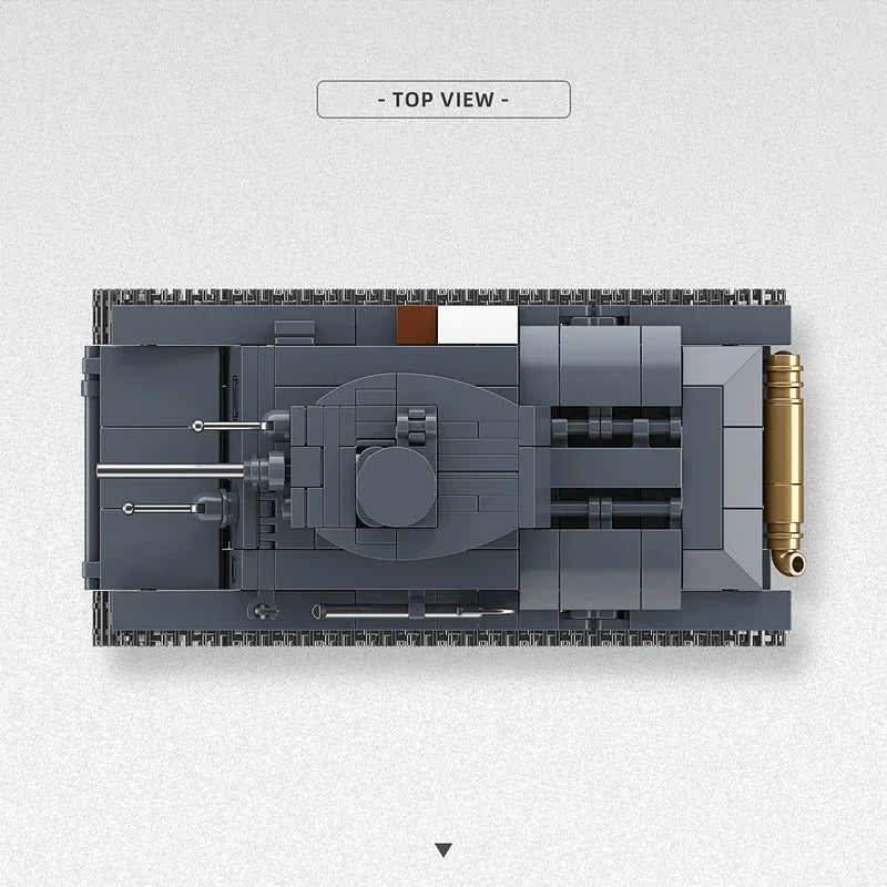Ww2 German Light Tank PZ.KPFW.38(T)A Military Series WW2 Tank Building Blocks  Bricks Model Set Toys for Kids Gifts