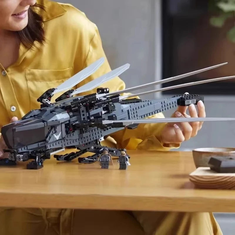 DIY Dune Royal Flapping Wing Aircraft Creative Assembly Building Blocks Helicopter Fighter Children Boy Toy Birthday