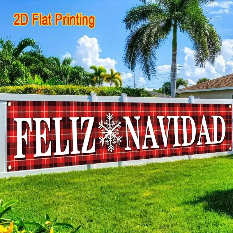 1 Feliz Navidad Christmas banner - Spanish "Merry Christmas" decoration, suitable for holiday party decorations