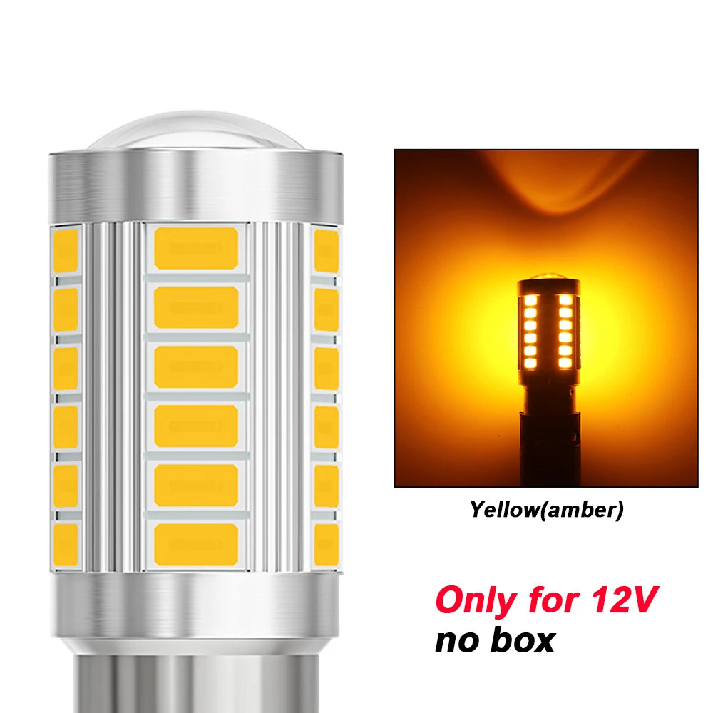 2pcs LED 1156 BA15S P21W 1157 BAU15S PY21W P21/5W BAY15D For Car Truck ATV Light Canbus 5630SMD Turn Signal Lamp DRL Bulb 12V24V