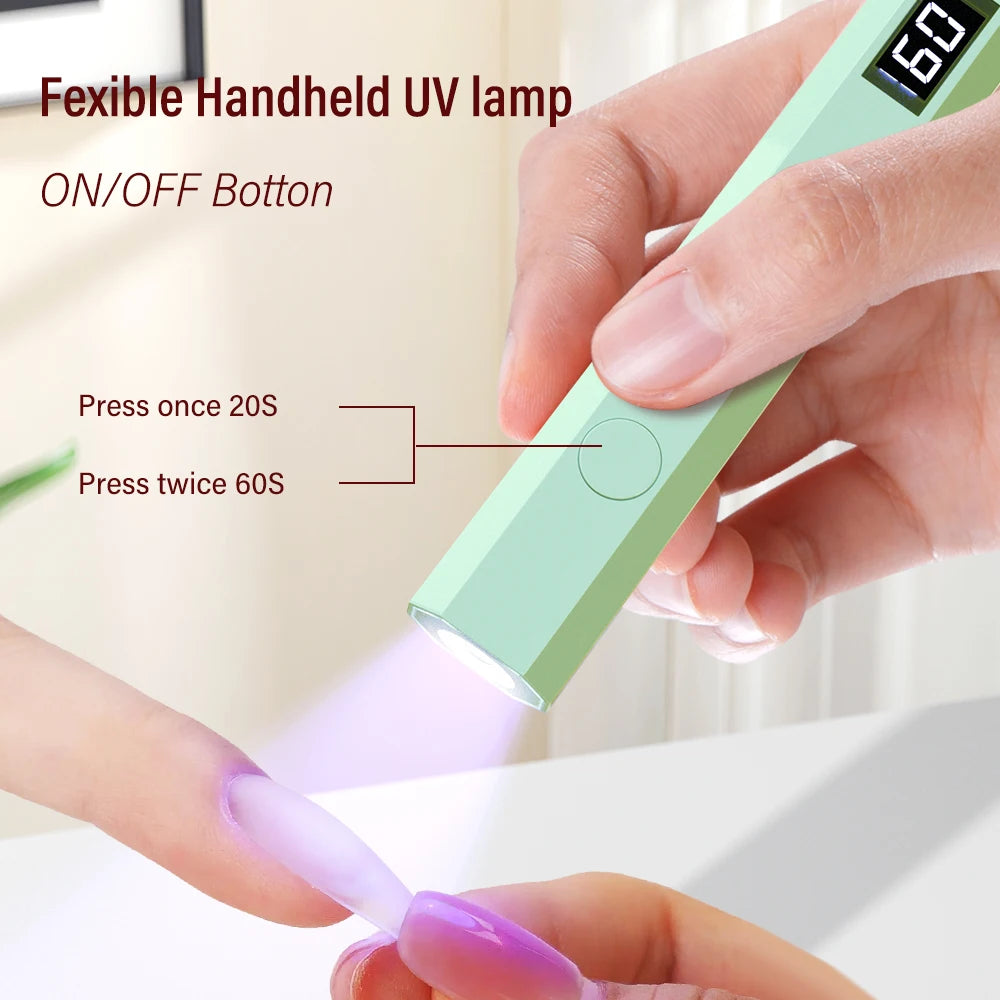 YIKOOLIN UV Light for Gel Nails Mini UV Nail Lamp Professional LED Light for Curing Gel Polish 2 Timing Modes for DIY Home Salon