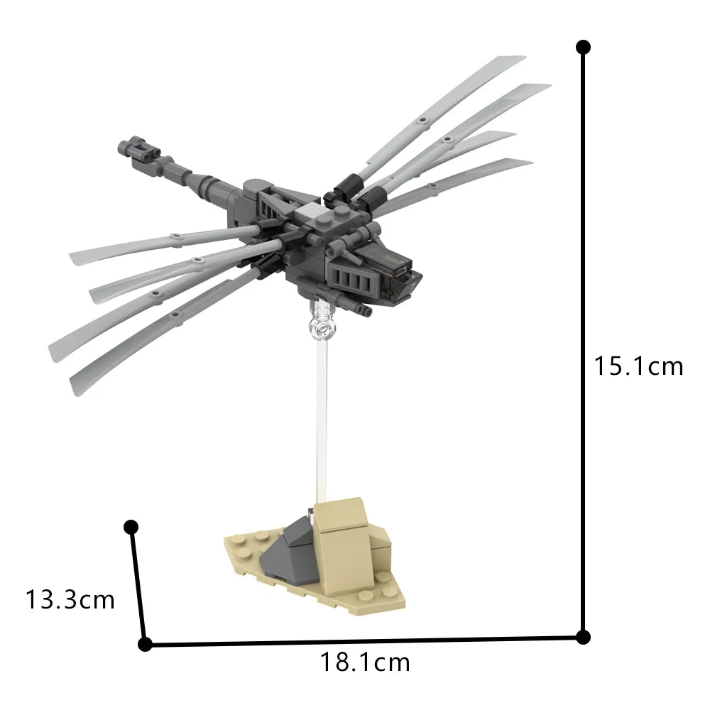Gobricks MOC Dune Ornithopter Bricks Model Science Movie Atreides Dune Helicopter Sandworm Building Blocks Set Toys Gift