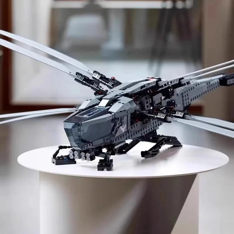 DIY Dune Royal Flapping Wing Aircraft Creative Assembly Building Blocks Helicopter Fighter Children Boy Toy Birthday