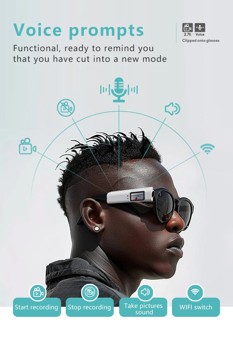 Xiaomi 4K Mini FPV Eyeglasses Video Shooting Micro-camera HD WiFi Intelligent Headset Glasses Video&Sound Recording WiFi APP