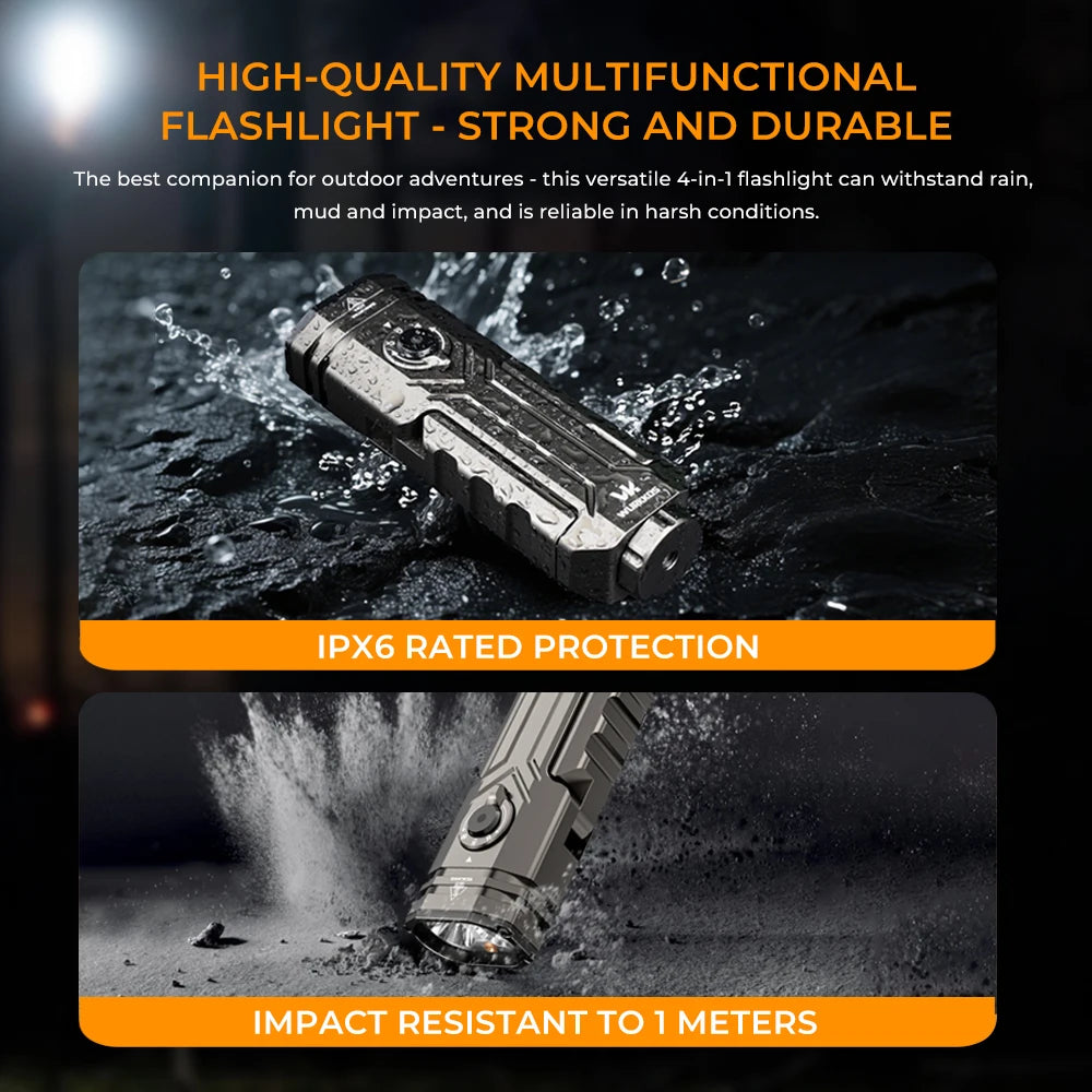 Wurkkos HD02 LED Camping Lamp Portable Outdoor Sports Fishing Hunting Hiking Searchlight with Rechargeable Battery