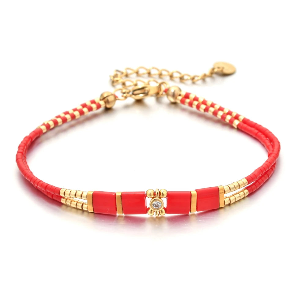 ZMZY New Miyuki Beads Design Bohemian Tila Beads Bracelet Handmade White Beads Woven Adjustable Hot Jewelry Gifts For Friend