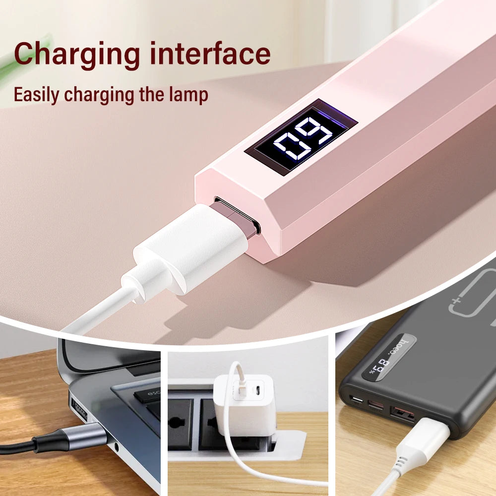 YIKOOLIN UV Light for Gel Nails Mini UV Nail Lamp Professional LED Light for Curing Gel Polish 2 Timing Modes for DIY Home Salon