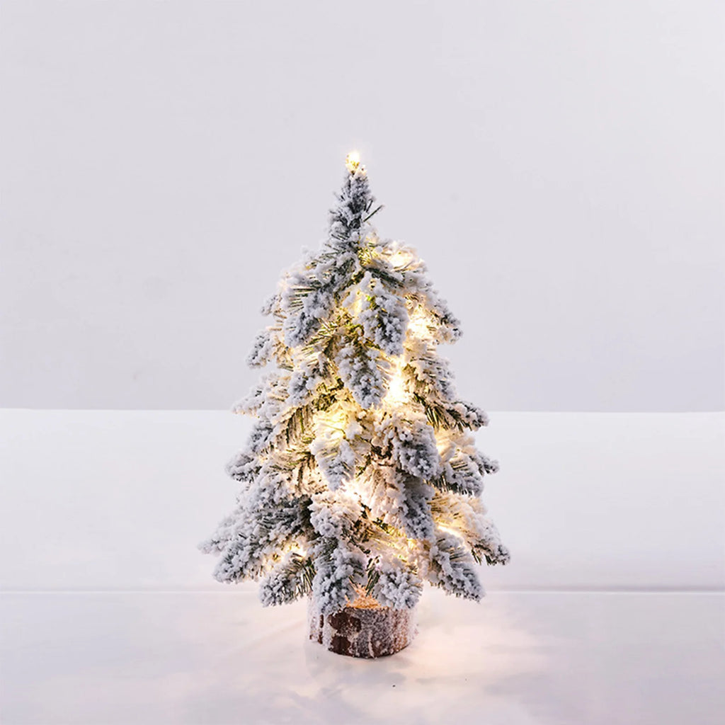45/60cm Christmas Tree Nordic Snowflake Tree Ornament Exquisite Flocking Luminous Tree Navidad New Year Party Decoration Props