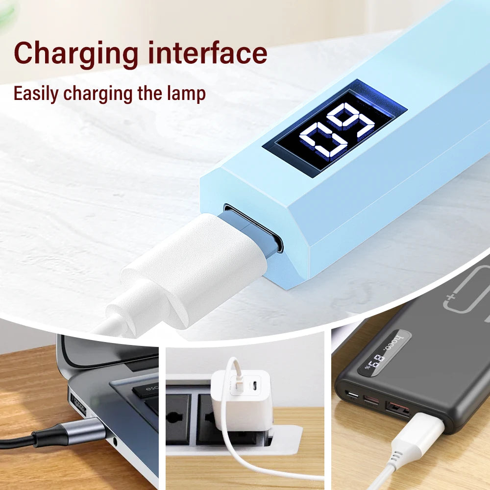 YIKOOLIN UV Light for Gel Nails Mini UV Nail Lamp Professional LED Light for Curing Gel Polish 2 Timing Modes for DIY Home Salon