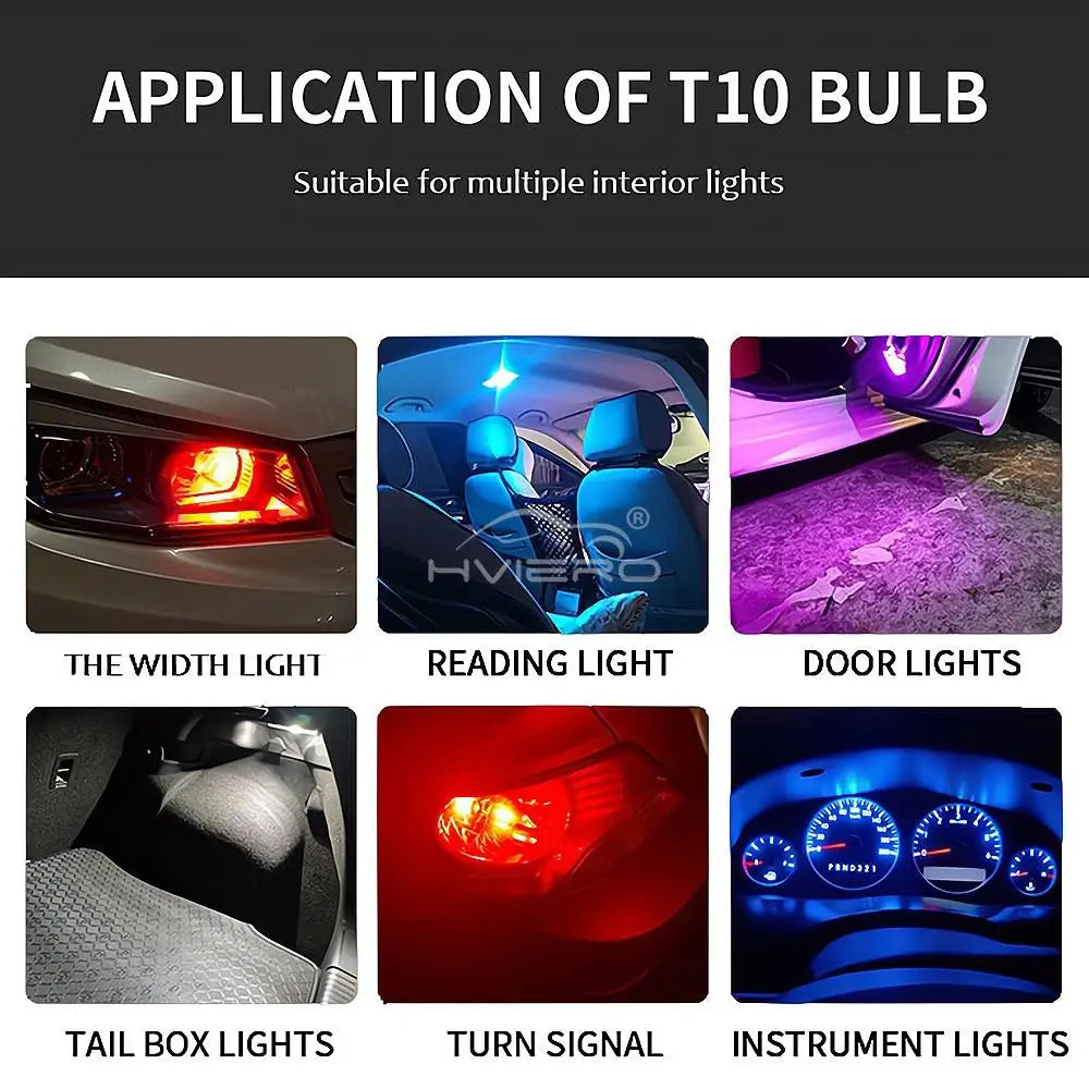 2/4 W5W 194 T10 Glass Housing Cob LED Home Bulb 6000K Wedge License Plate Lamp Dome Light White Diedo Auto Interior Read 12V DC