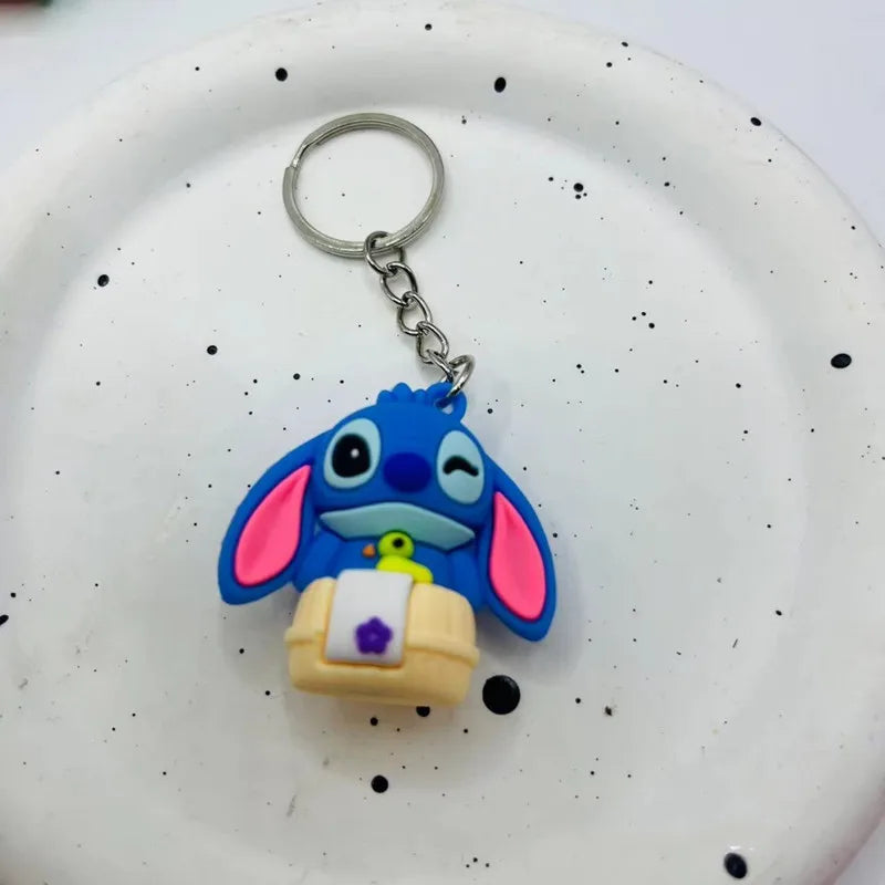 10Pcs/Lot Cartoon Keychain Cartoon Lilo & Stitch Cute Doll Keyring Ornament Key Chain Car Pendant Kids Gifts