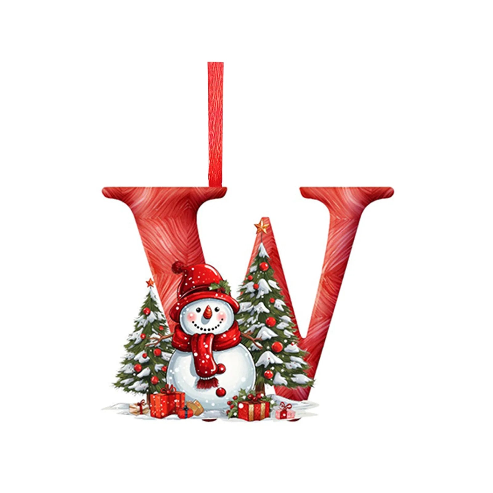 New Christmas Tree Decoration 2D Letter Pendant Acrylic 26 Letter Pendant Hanging Christmas Tree Ornament Accessories navidad