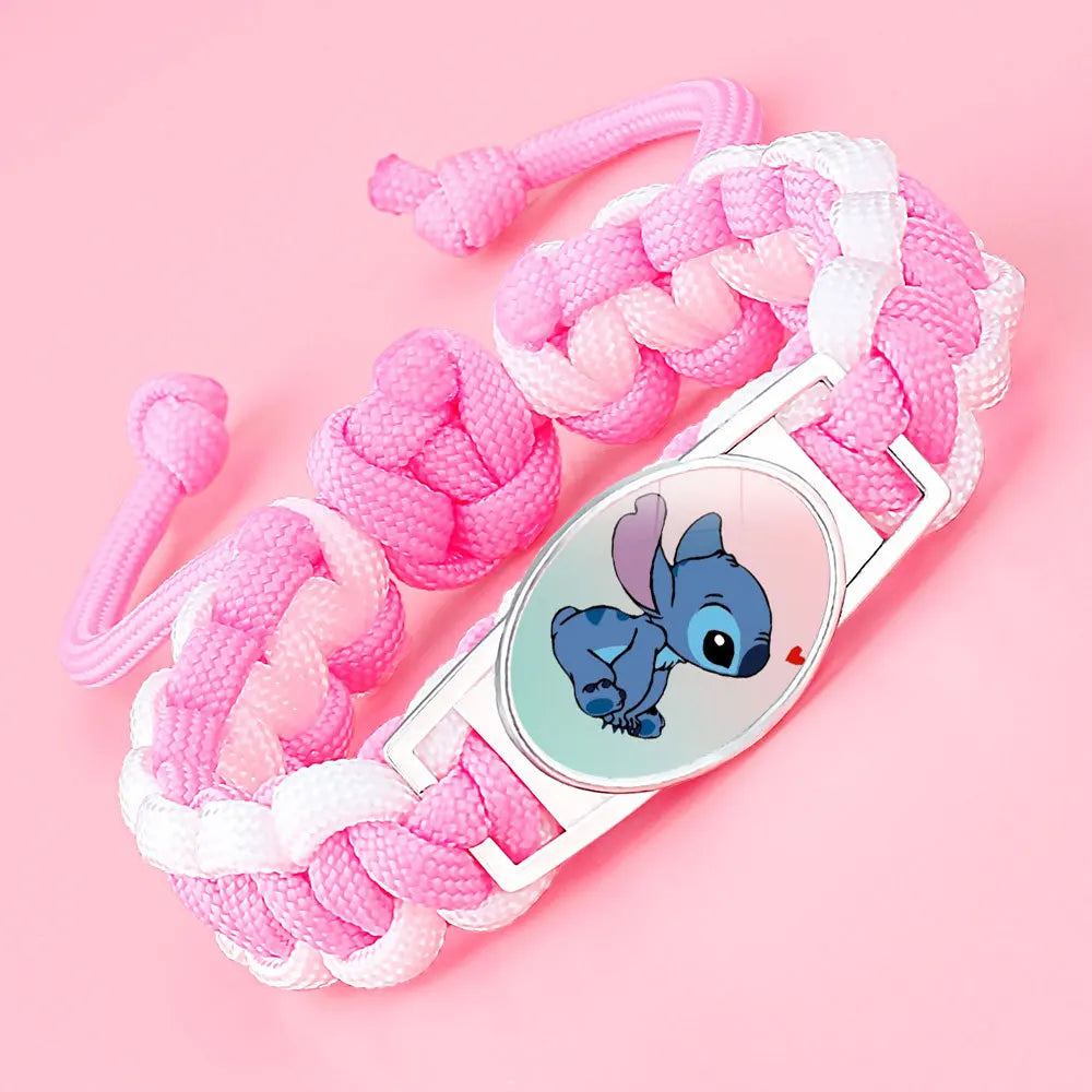Kawaii Stitch Handwoven Bracelets Lilo Stitch Cartoon Anime Women Jewelry Decoration Woven Bracelet Party Birthday Gifts Girls