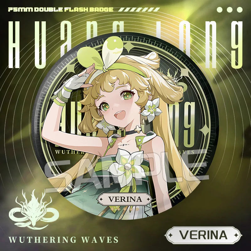 New Wuthering Waves 75MM Laser Brooch Chisa Mornye Lynae Lucilla Badge Pin Cartoon Anime Game Cosplay Jewelry Cute Gift