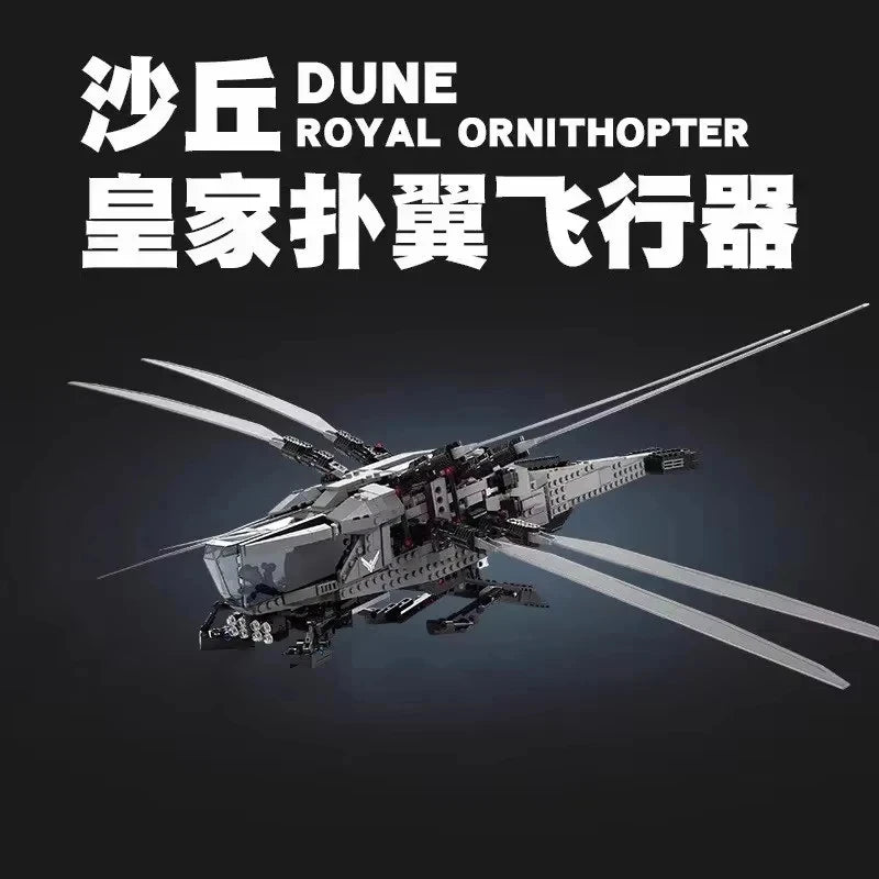 DIY Dune Royal Flapping Wing Aircraft Creative Assembly Building Blocks Helicopter Fighter Children Boy Toy Birthday