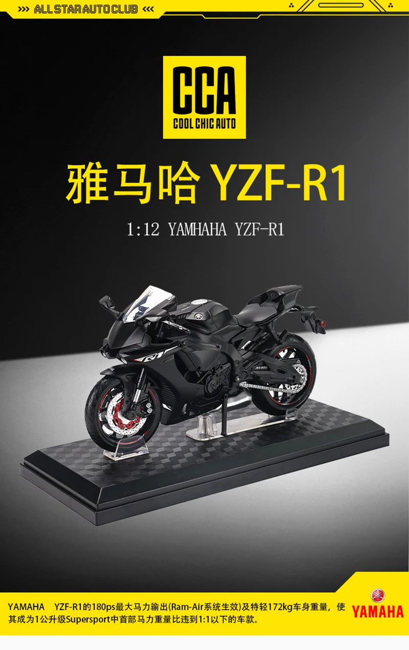 MSZ CCA 1:12 Yamaha YZF-R1 Classic Motorcycle Model Alloy Car Model Toy Car Casting Collection Toy Gift Christmas Gift