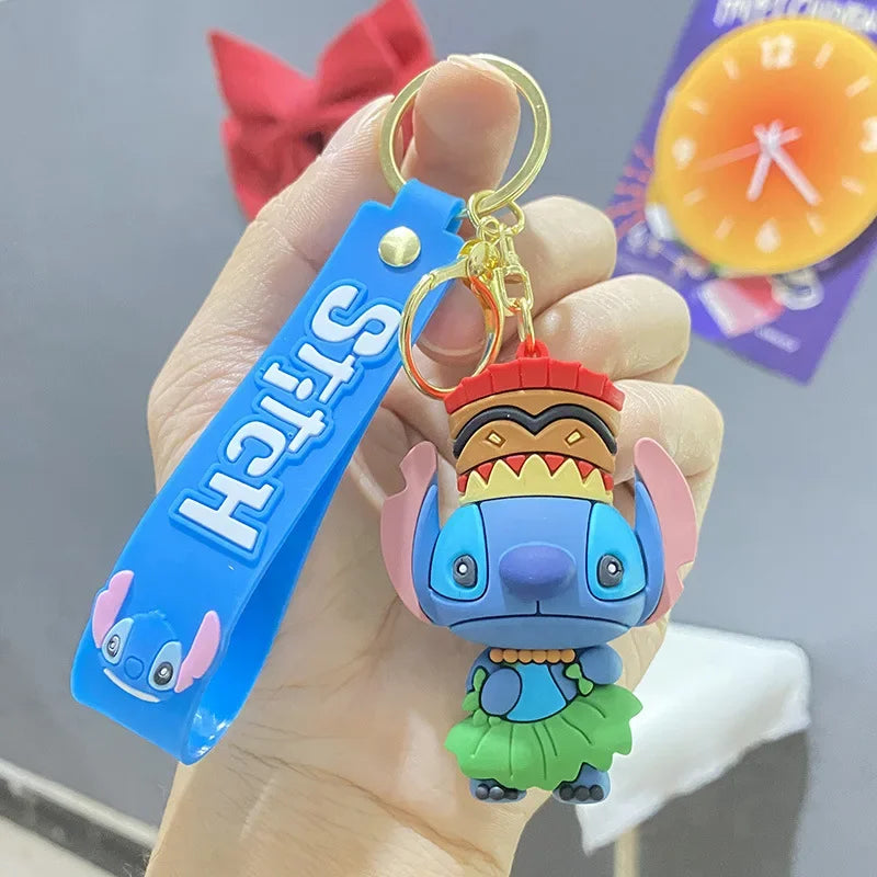 Cartoon Lilo & Stitch Keychains for Women Men Fans Cute Stitch Angel Lilo Keyrings Car Keys Holder Gifts for Friends