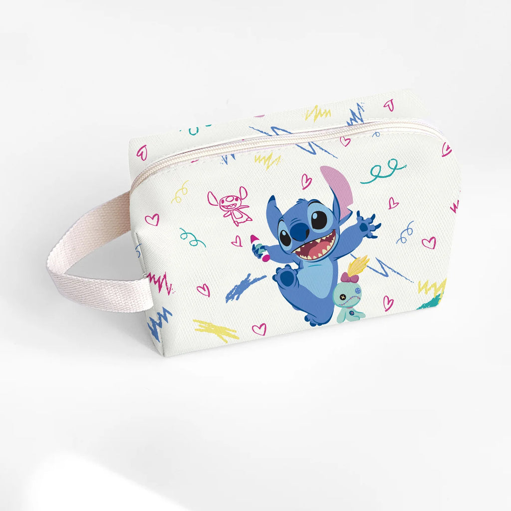 New Anime Stitch Lilo Stitch Cosmetic Bag Kawaii Makeup Waterproof Portable Travel Storage Organizer Bag Girl Birthday Gift