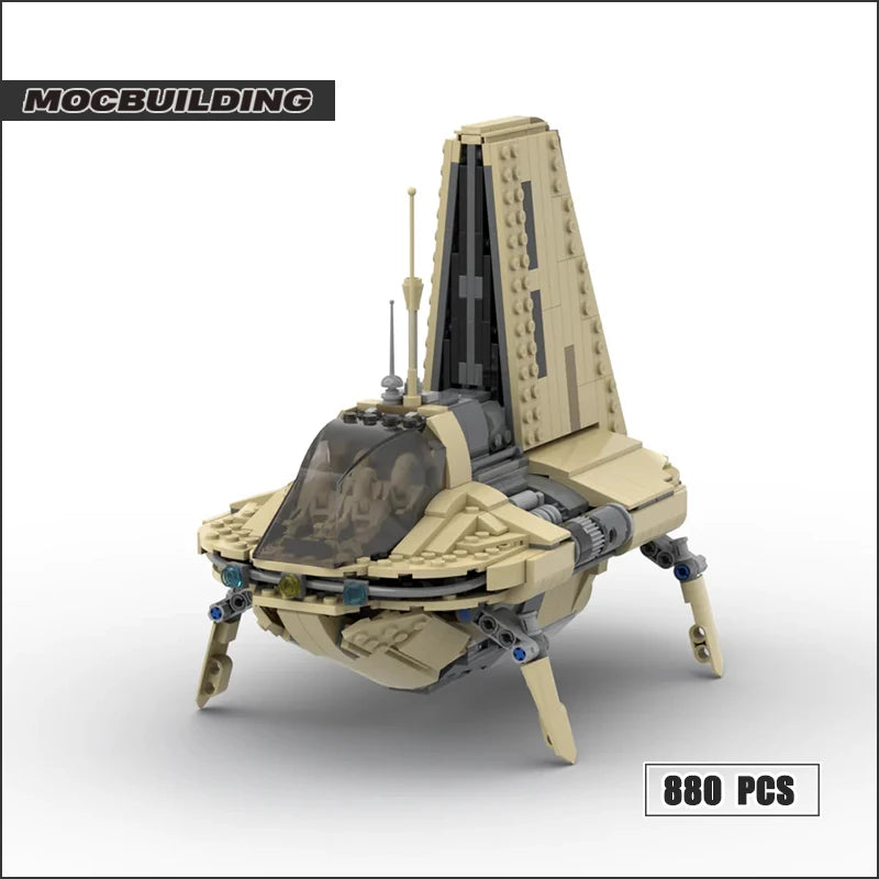 MOC Star Movie Space Transport Shuttle Building Blocks Technology Bricks Set Assembling Model Toys For Collection Display Gift