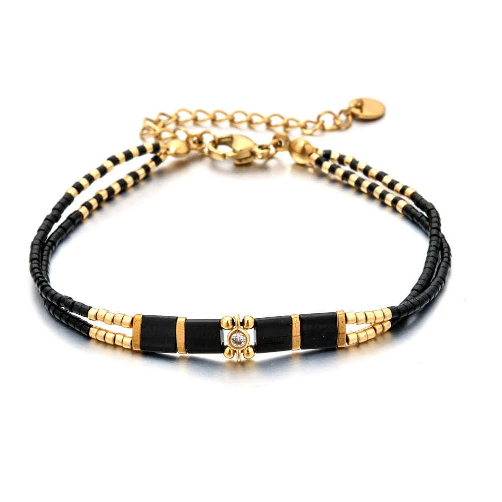 ZMZY New Miyuki Beads Design Bohemian Tila Beads Bracelet Handmade White Beads Woven Adjustable Hot Jewelry Gifts For Friend