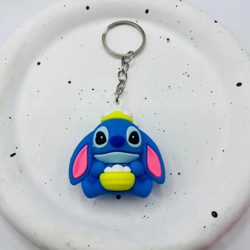 10Pcs/Lot Cartoon Keychain Cartoon Lilo & Stitch Cute Doll Keyring Ornament Key Chain Car Pendant Kids Gifts