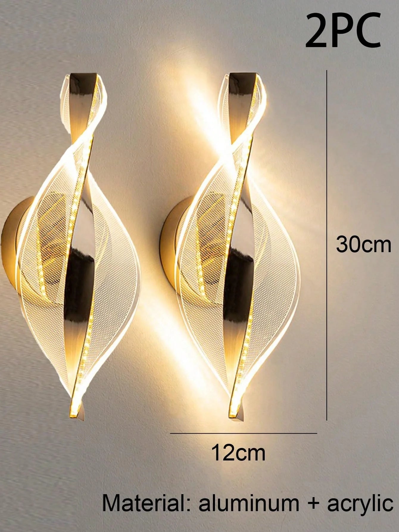 LED Modern 1PC Gold/Black Acrylic wall lamp,Lustre Hallway, Bedroom,Living  room,Bedside lamps room decor,Wall decoration items