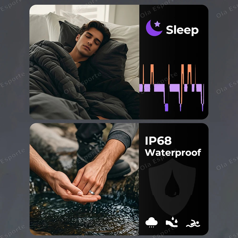 2025 New For Xiaomi Smart Ring Men Women, Heart Rate and Blood Oxygen Monitor Smartring IP68 & 5ATM Waterproof, Multi-sport Mode