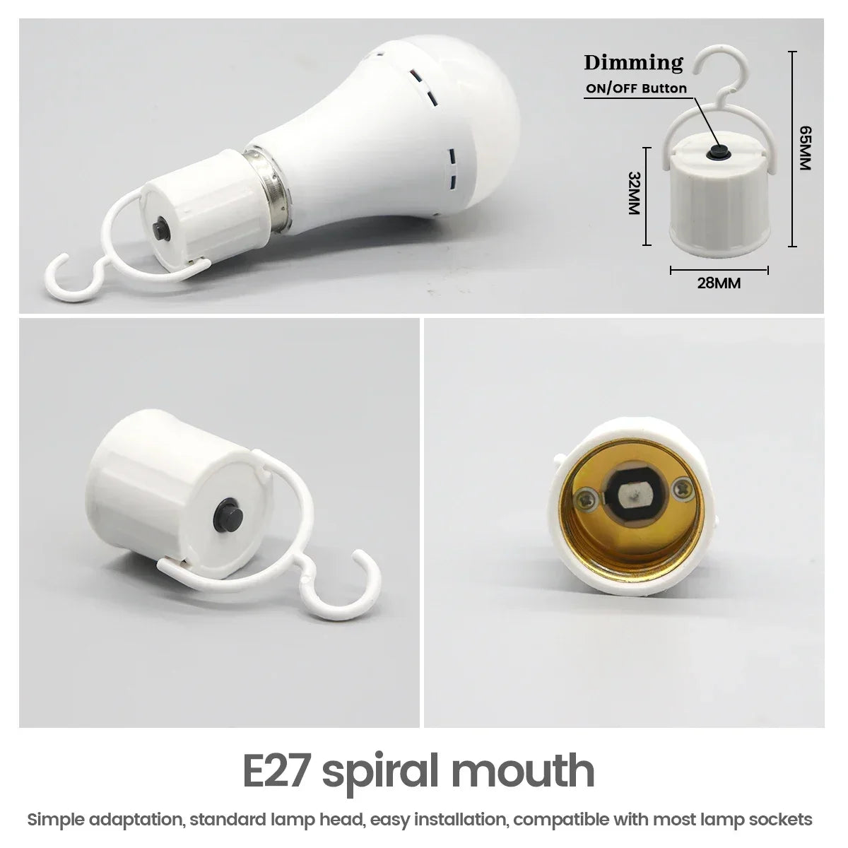 LED Rechargeable Bulb Light E27 7W 1500mAh Emergency Bulb 220V 110V for Home Power Outdoor Camping Failure Porch Garden Lamp